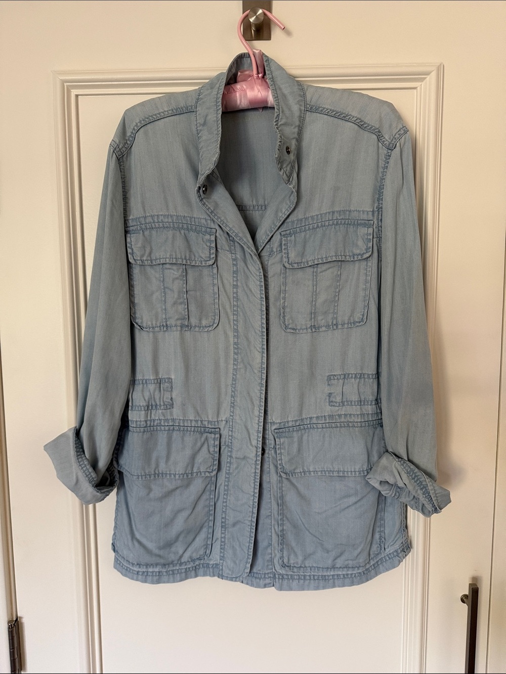 GAP Light Blue Denim-Style Utility Jacket